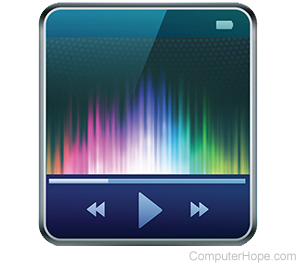 Video animation displayed on a media player.