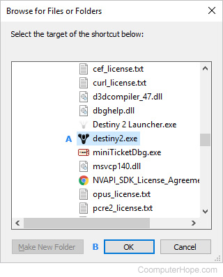 Menu where users may create a desktop shortcut.