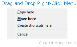 Drag-and-drop right-click