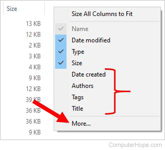 Add detail column in File Explorer