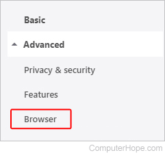 Browser selector in Opera