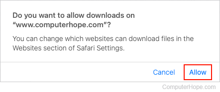 Allow downloads in Safari.