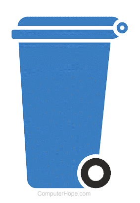 Blue trash bin