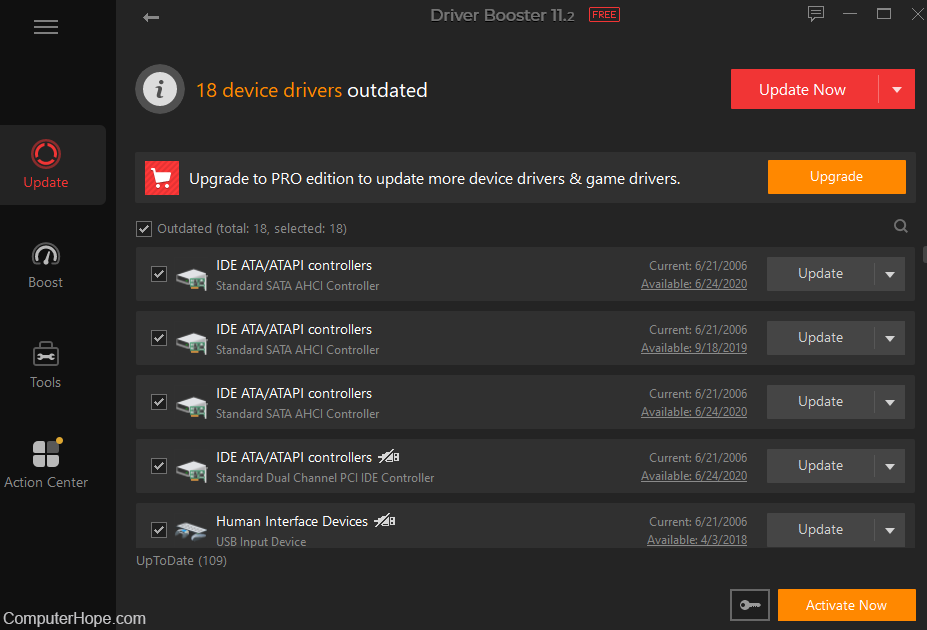 Driver Booster driver updater software tool.