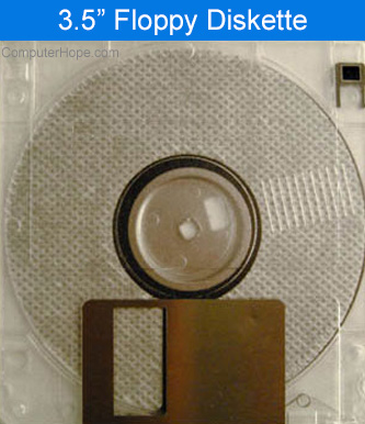 A 3.5" floppy diskette.