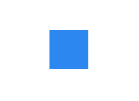 Single blue square or dot.