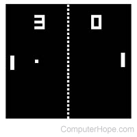 Pong game played on Atari.