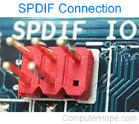 SPDIF connection on a computer motherboard