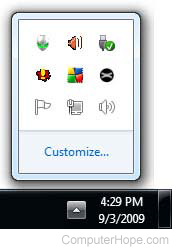 Windows 7 notification area aka systray