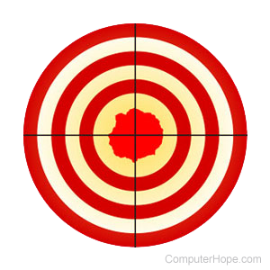 Target with crosshairs on the bullseye.