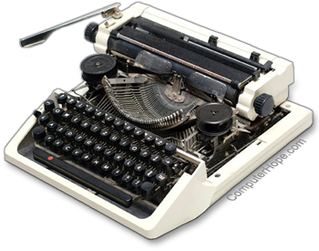 Typewriter with QWERTY layout.