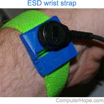 Antistatic or ESD (electrostatic discharge) wrist strap